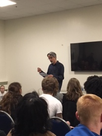 English and Creative Writing faculty member Michael Cocchiarale reads flash fiction